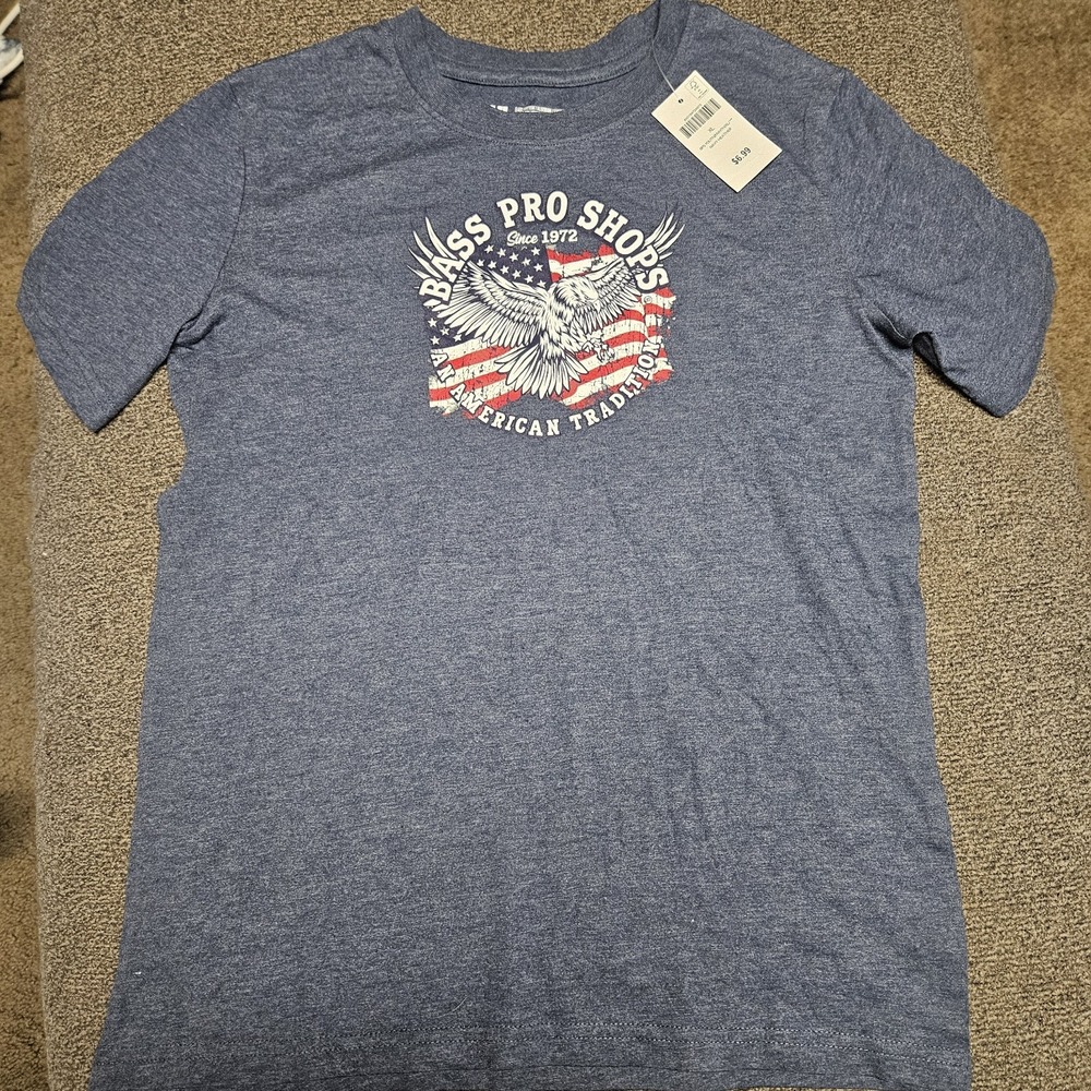 NWT Boys Bass Pro Shop‎ Tshirt Size XlG Blue Short Sleeve